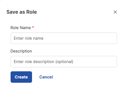 The Save as Role box